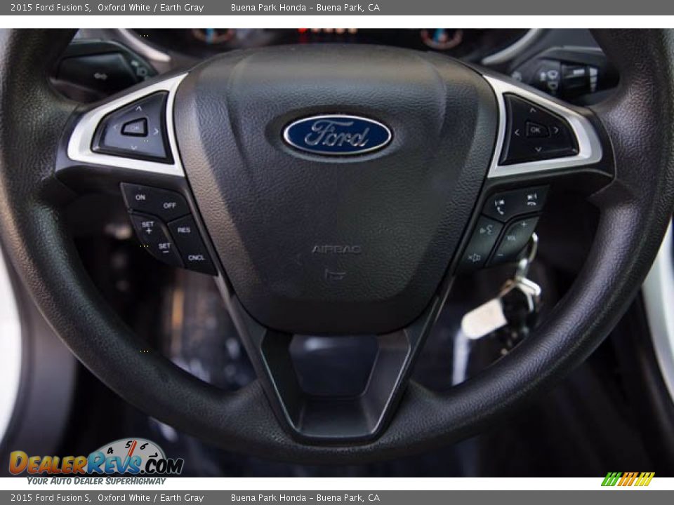 2015 Ford Fusion S Oxford White / Earth Gray Photo #15