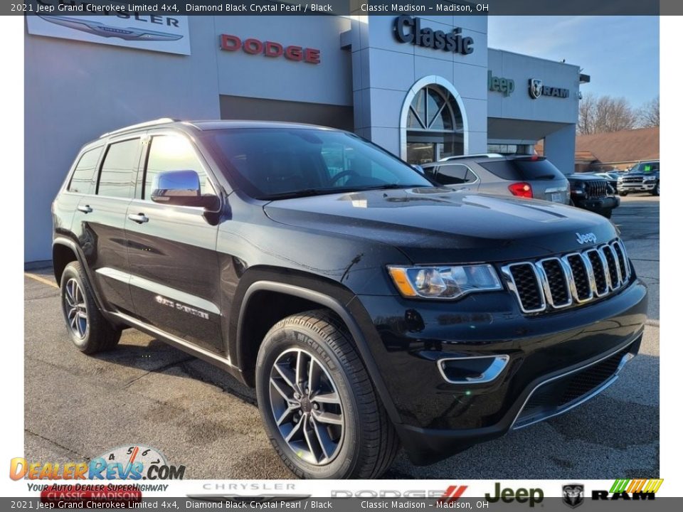 2021 Jeep Grand Cherokee Limited 4x4 Diamond Black Crystal Pearl / Black Photo #1