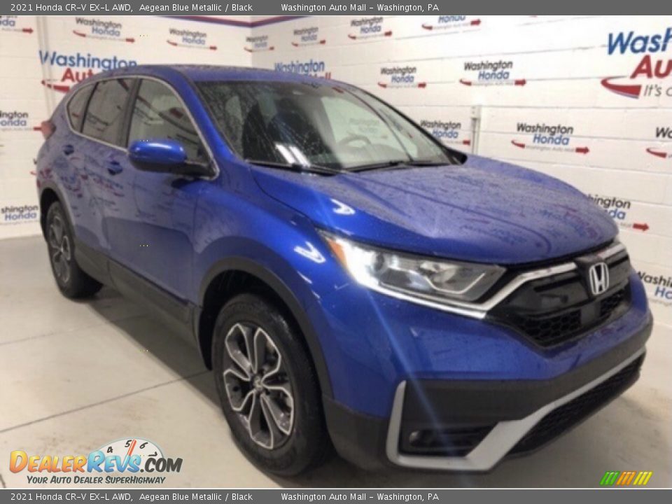 2021 Honda CR-V EX-L AWD Aegean Blue Metallic / Black Photo #2