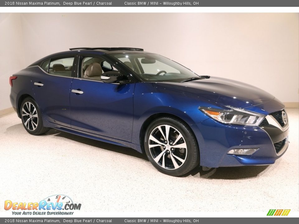 2018 Nissan Maxima Platinum Deep Blue Pearl / Charcoal Photo #1