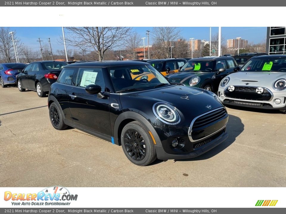 2021 Mini Hardtop Cooper 2 Door Midnight Black Metallic / Carbon Black Photo #1