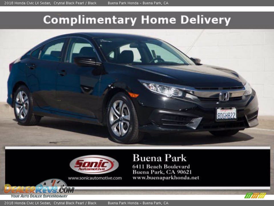 2018 Honda Civic LX Sedan Crystal Black Pearl / Black Photo #1