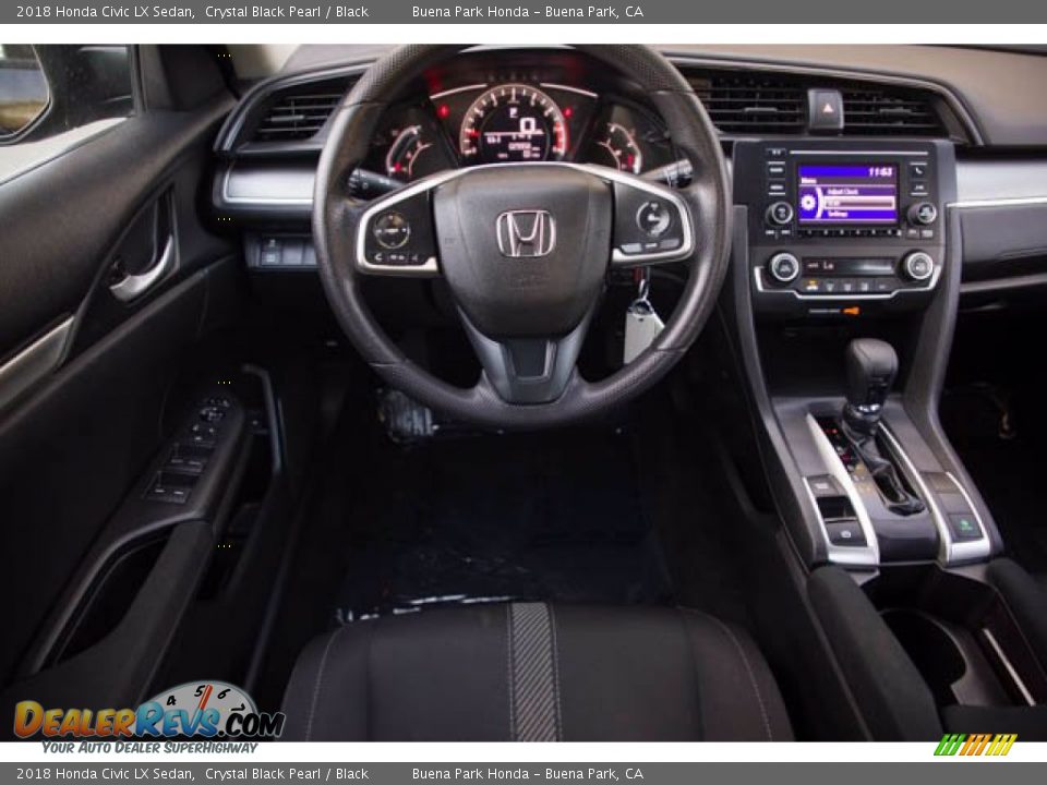 2018 Honda Civic LX Sedan Crystal Black Pearl / Black Photo #5