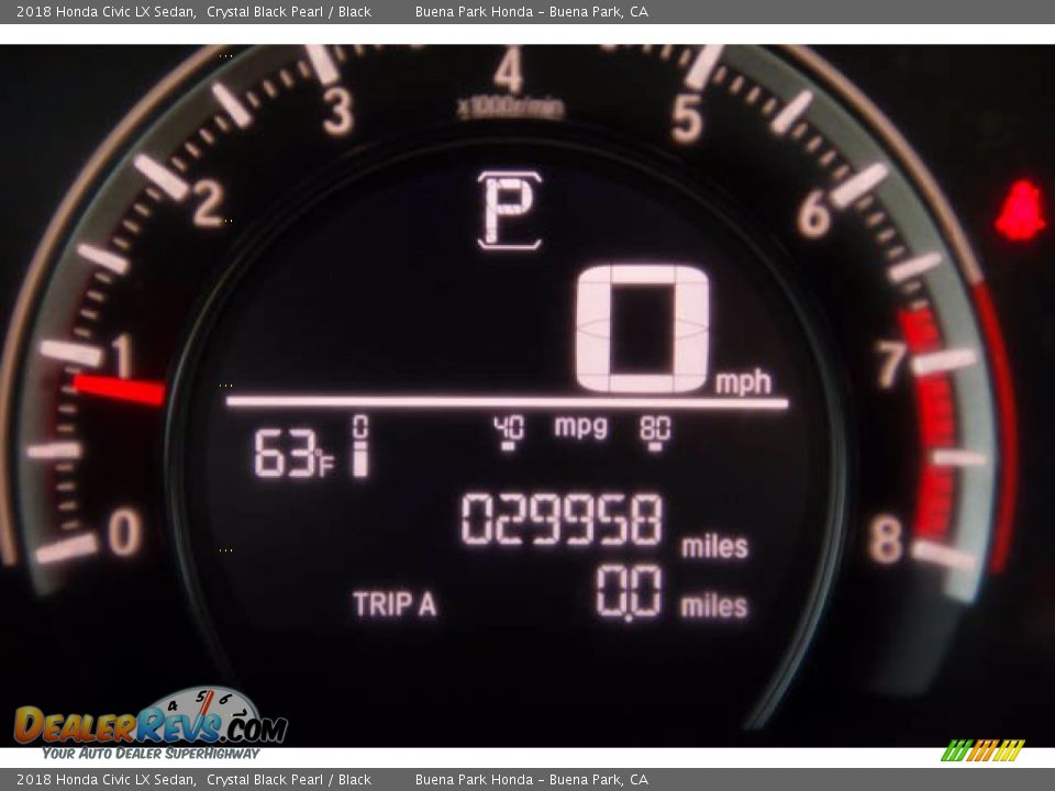 2018 Honda Civic LX Sedan Crystal Black Pearl / Black Photo #6