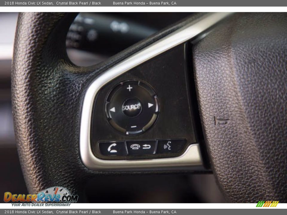 2018 Honda Civic LX Sedan Crystal Black Pearl / Black Photo #16