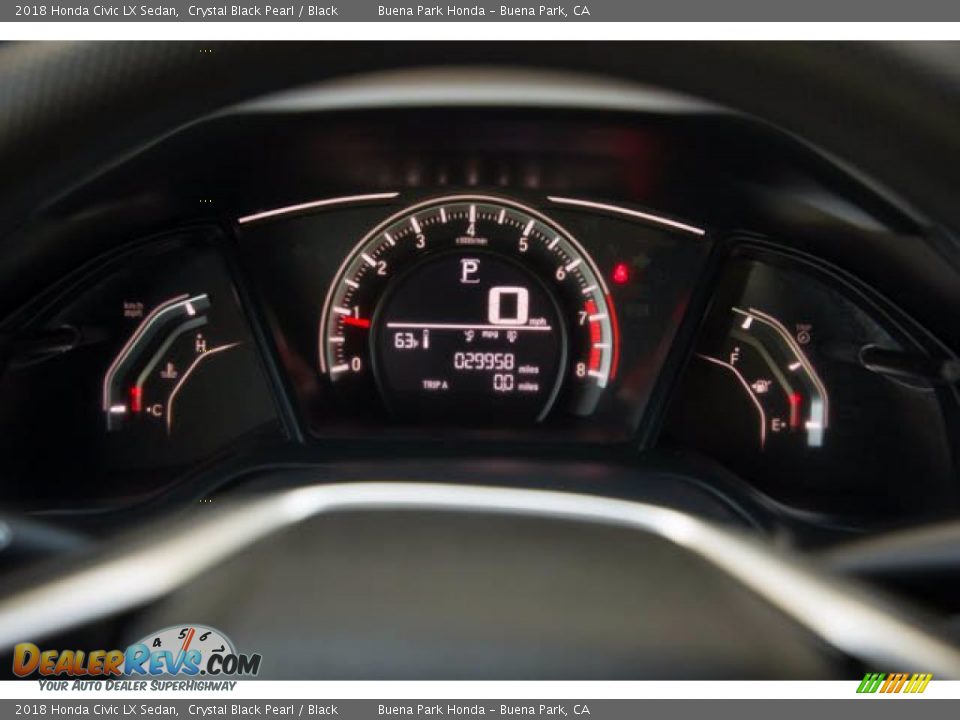 2018 Honda Civic LX Sedan Crystal Black Pearl / Black Photo #28