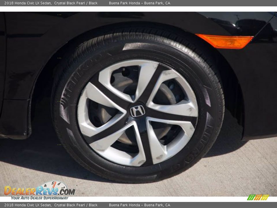 2018 Honda Civic LX Sedan Crystal Black Pearl / Black Photo #36