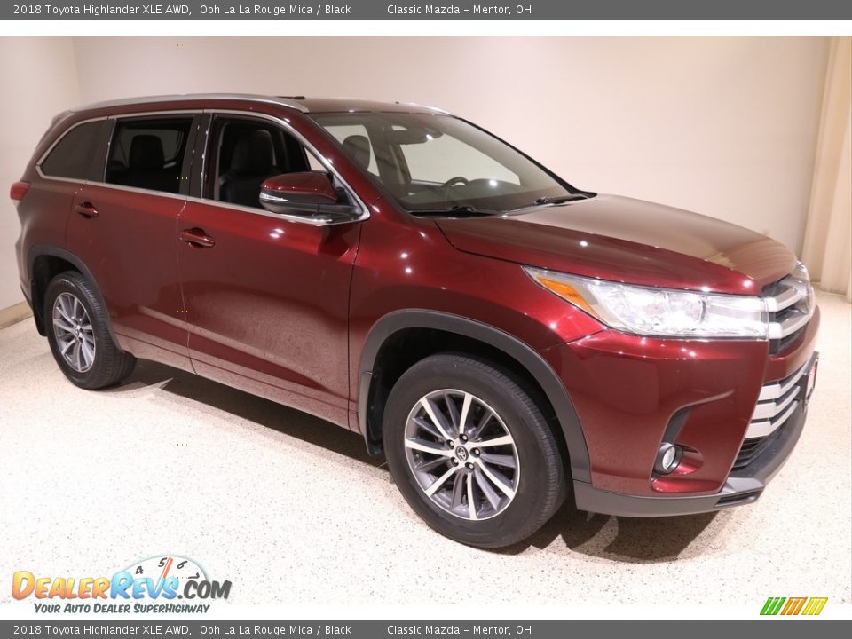 2018 Toyota Highlander XLE AWD Ooh La La Rouge Mica / Black Photo #1