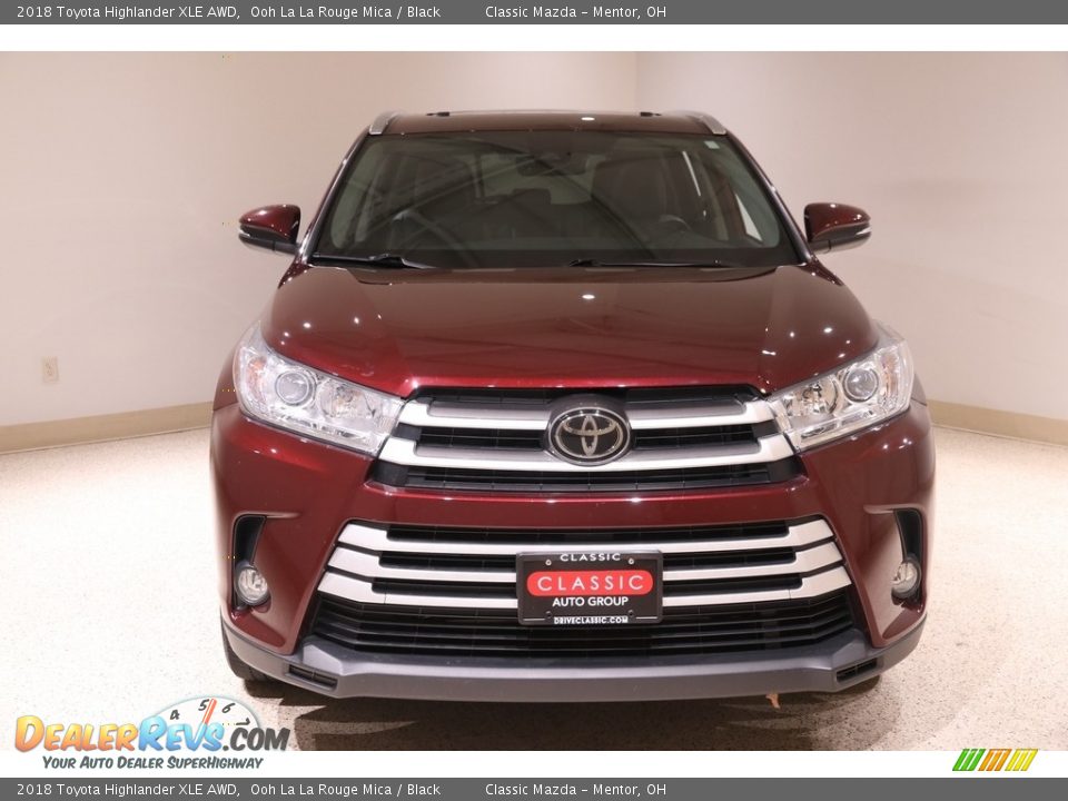 2018 Toyota Highlander XLE AWD Ooh La La Rouge Mica / Black Photo #2