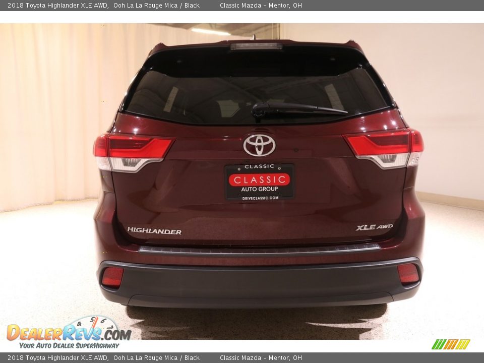 2018 Toyota Highlander XLE AWD Ooh La La Rouge Mica / Black Photo #19