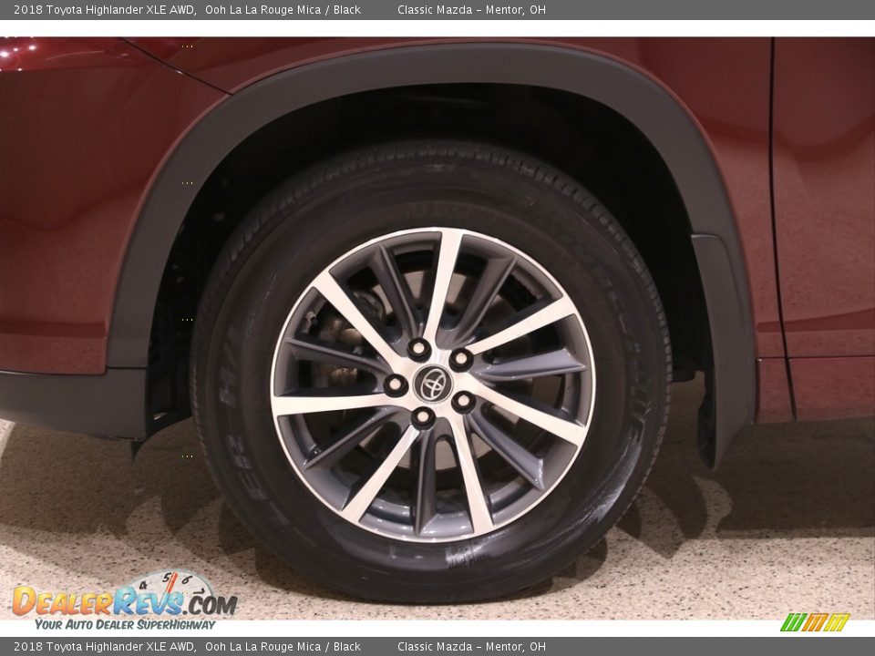 2018 Toyota Highlander XLE AWD Ooh La La Rouge Mica / Black Photo #21