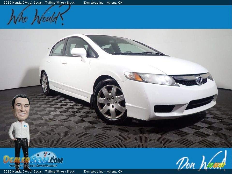 2010 Honda Civic LX Sedan Taffeta White / Black Photo #1