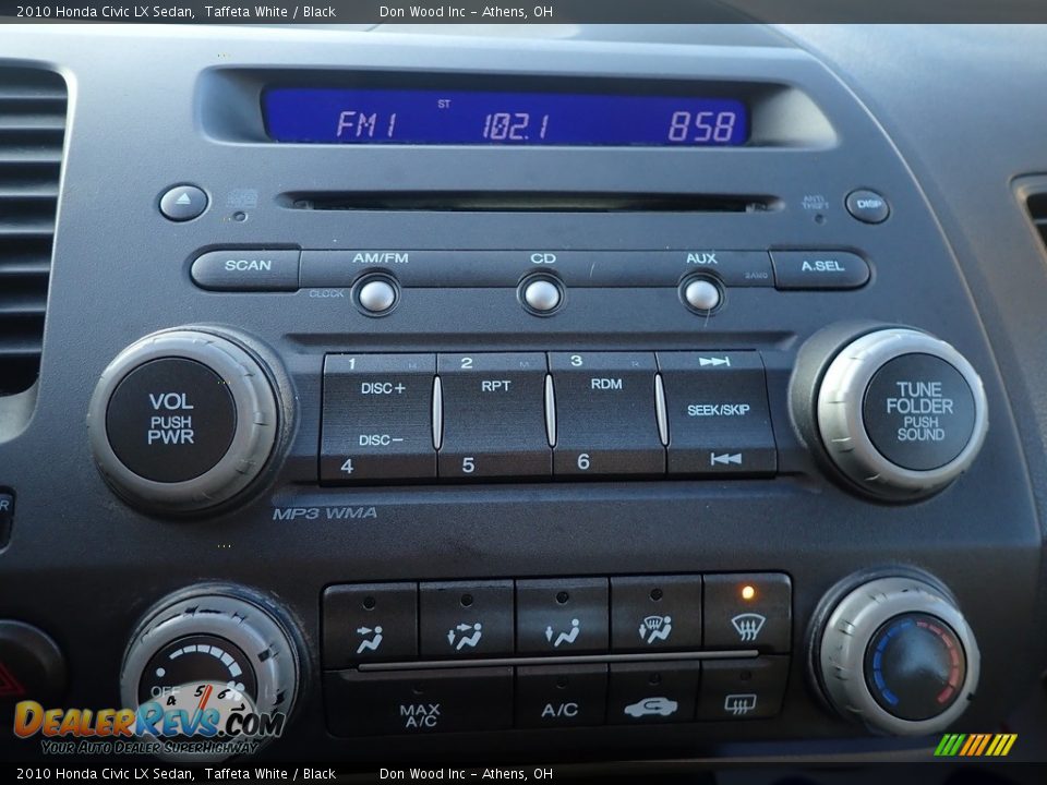 2010 Honda Civic LX Sedan Taffeta White / Black Photo #25