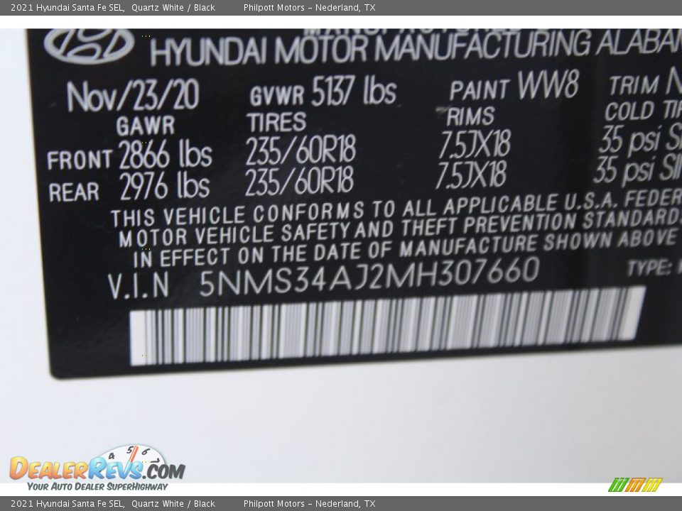 2021 Hyundai Santa Fe SEL Quartz White / Black Photo #25