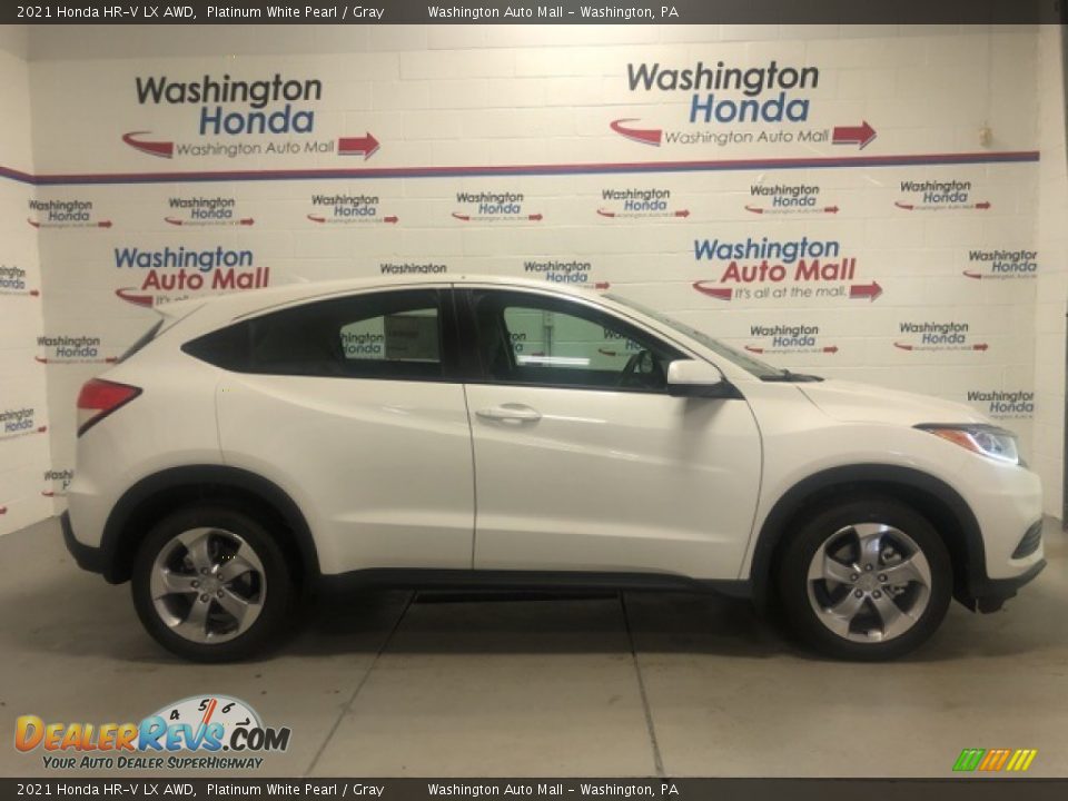 2021 Honda HR-V LX AWD Platinum White Pearl / Gray Photo #1