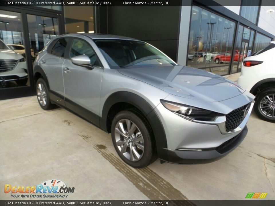 2021 Mazda CX-30 Preferred AWD Sonic Silver Metallic / Black Photo #1