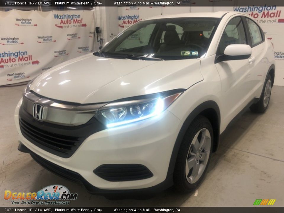 2021 Honda HR-V LX AWD Platinum White Pearl / Gray Photo #3