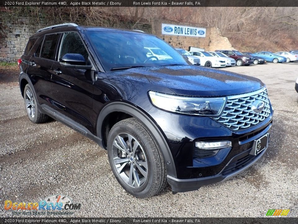 2020 Ford Explorer Platinum 4WD Agate Black Metallic / Ebony Photo #3