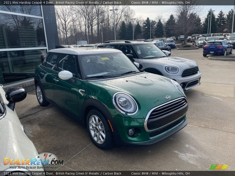 2021 Mini Hardtop Cooper 4 Door British Racing Green IV Metallic / Carbon Black Photo #1