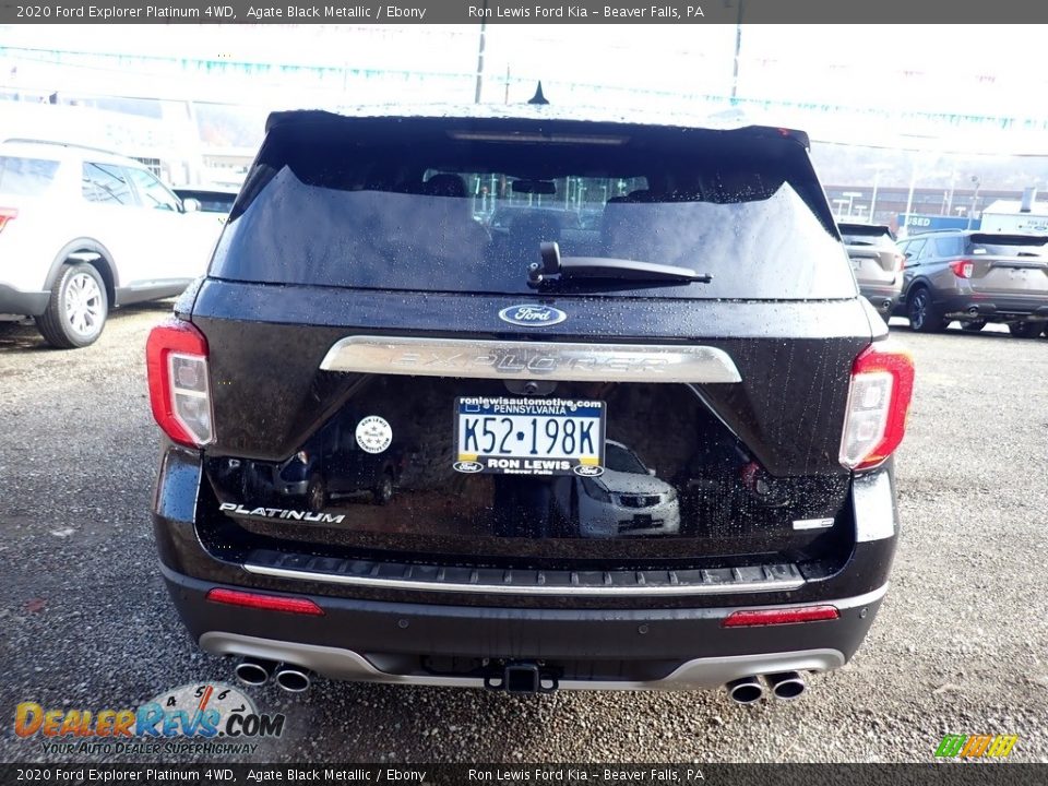 2020 Ford Explorer Platinum 4WD Agate Black Metallic / Ebony Photo #8