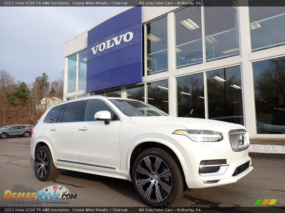 2021 Volvo XC90 T6 AWD Inscription Crystal White Metallic / Charcoal Photo #1