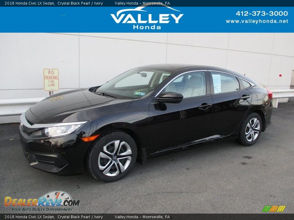 2018 Honda Civic LX Sedan Crystal Black Pearl / Ivory Photo #1