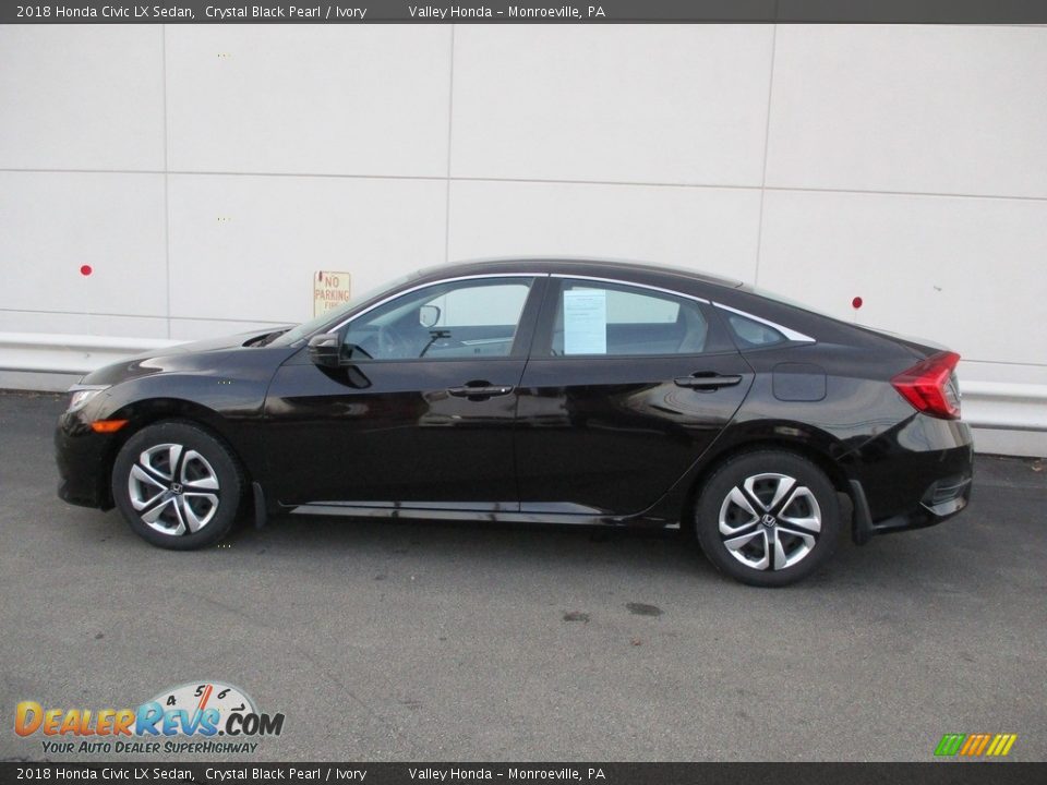 2018 Honda Civic LX Sedan Crystal Black Pearl / Ivory Photo #2
