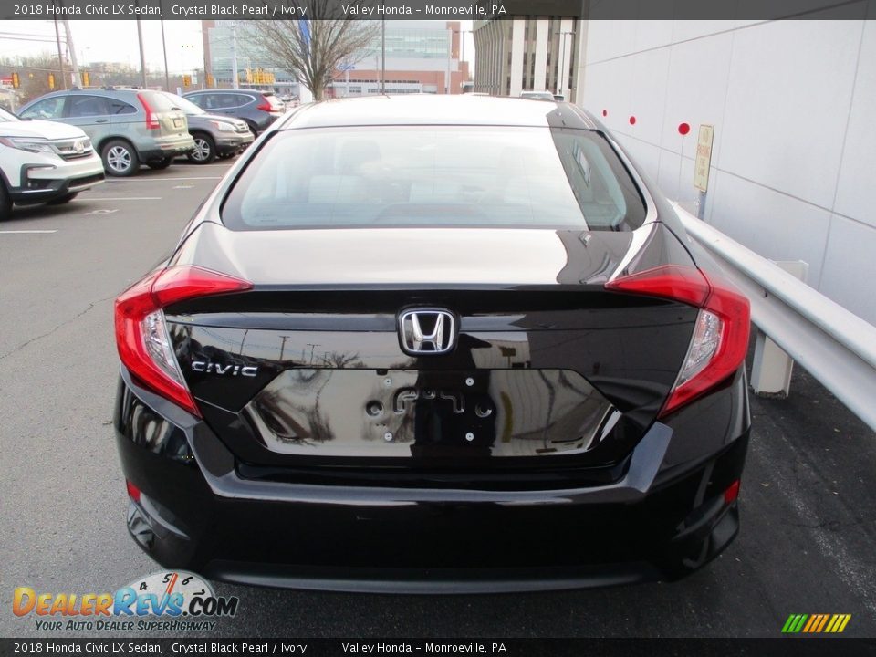 2018 Honda Civic LX Sedan Crystal Black Pearl / Ivory Photo #4