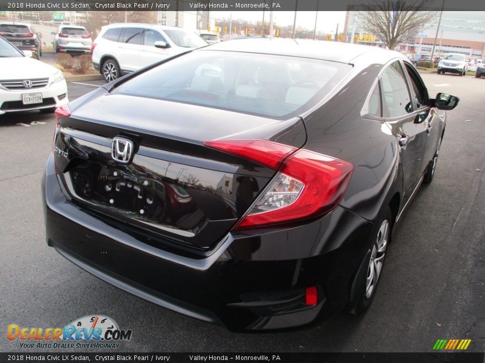 2018 Honda Civic LX Sedan Crystal Black Pearl / Ivory Photo #5