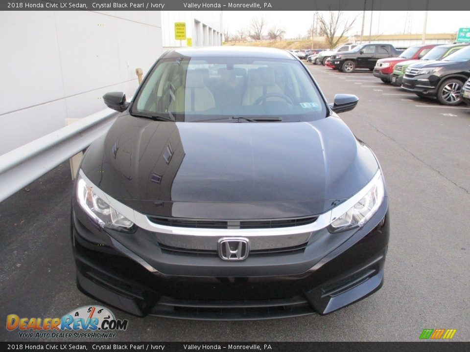 2018 Honda Civic LX Sedan Crystal Black Pearl / Ivory Photo #8