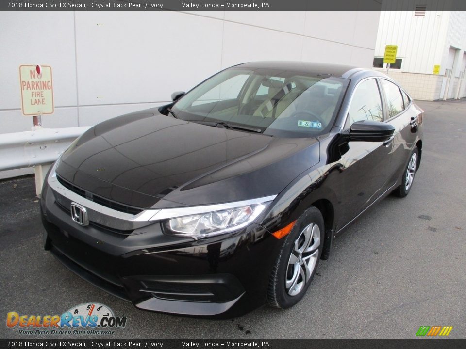 2018 Honda Civic LX Sedan Crystal Black Pearl / Ivory Photo #9