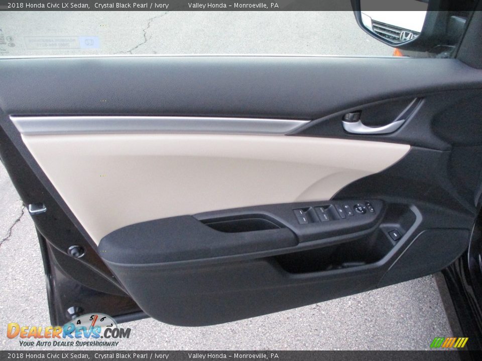 2018 Honda Civic LX Sedan Crystal Black Pearl / Ivory Photo #10