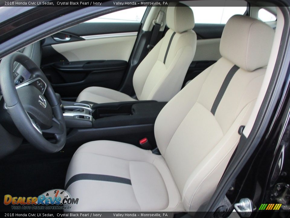 2018 Honda Civic LX Sedan Crystal Black Pearl / Ivory Photo #11