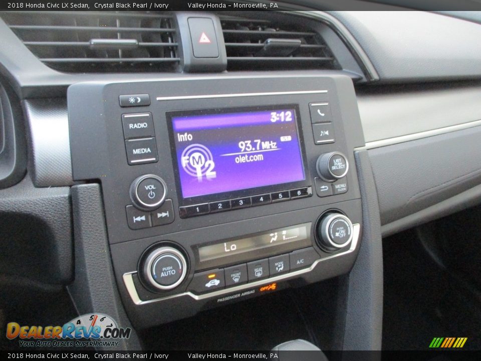 2018 Honda Civic LX Sedan Crystal Black Pearl / Ivory Photo #14