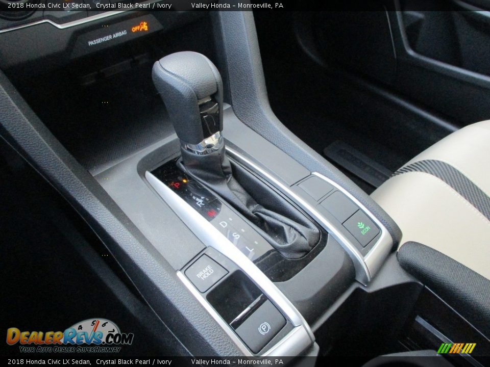 2018 Honda Civic LX Sedan Crystal Black Pearl / Ivory Photo #15