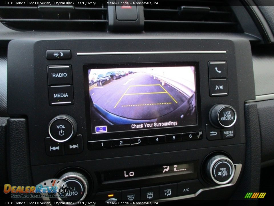 2018 Honda Civic LX Sedan Crystal Black Pearl / Ivory Photo #16