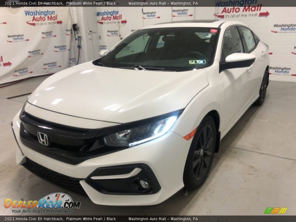 2021 Honda Civic EX Hatchback Platinum White Pearl / Black Photo #3