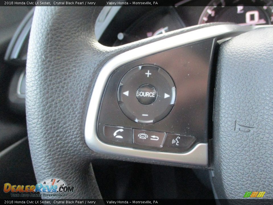 2018 Honda Civic LX Sedan Crystal Black Pearl / Ivory Photo #18