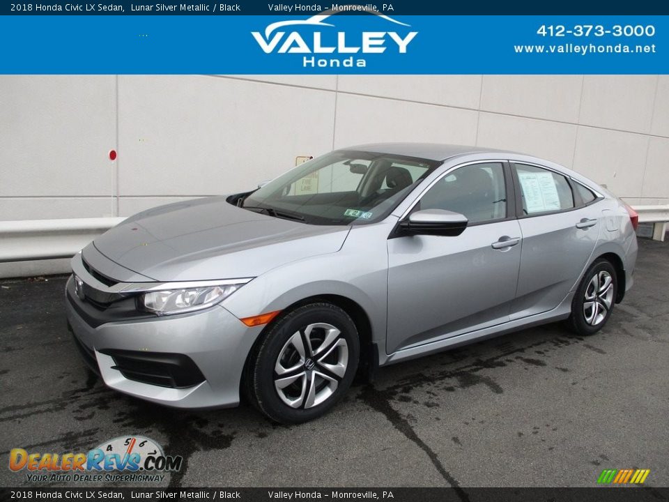 2018 Honda Civic LX Sedan Lunar Silver Metallic / Black Photo #1