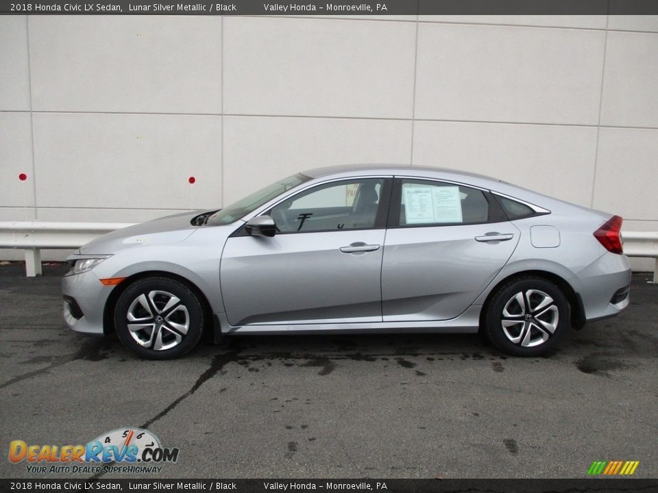 2018 Honda Civic LX Sedan Lunar Silver Metallic / Black Photo #2