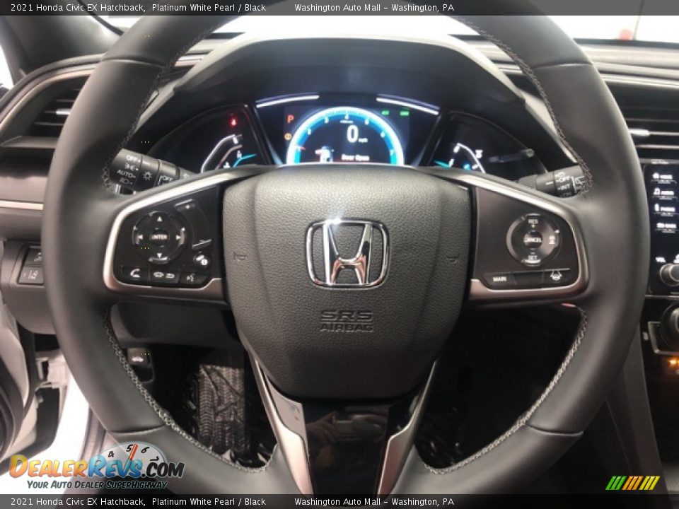 2021 Honda Civic EX Hatchback Platinum White Pearl / Black Photo #10