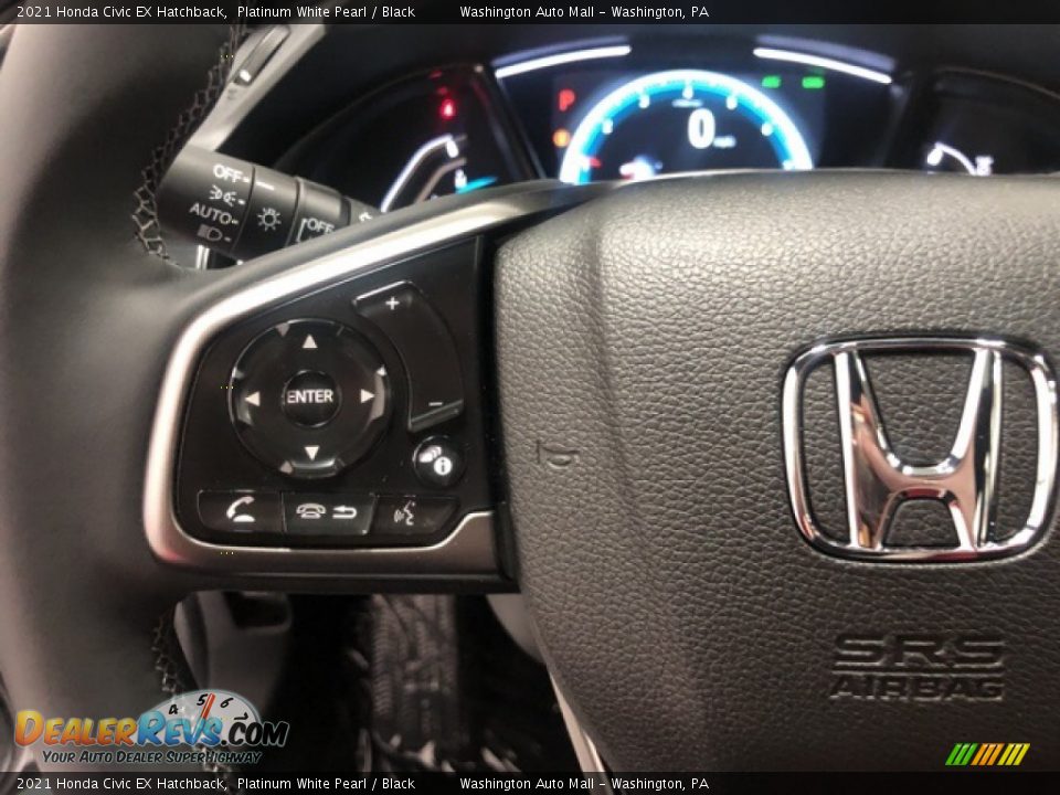 2021 Honda Civic EX Hatchback Platinum White Pearl / Black Photo #11