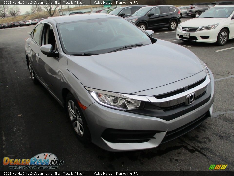 2018 Honda Civic LX Sedan Lunar Silver Metallic / Black Photo #7