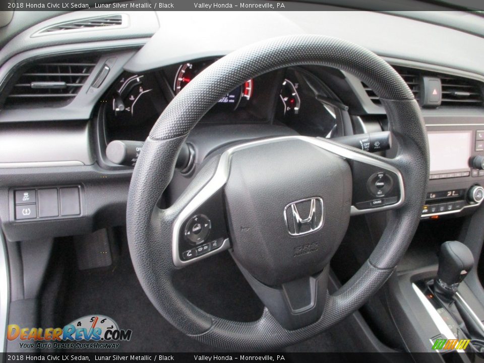2018 Honda Civic LX Sedan Lunar Silver Metallic / Black Photo #13