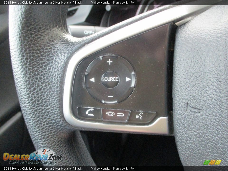 2018 Honda Civic LX Sedan Lunar Silver Metallic / Black Photo #18