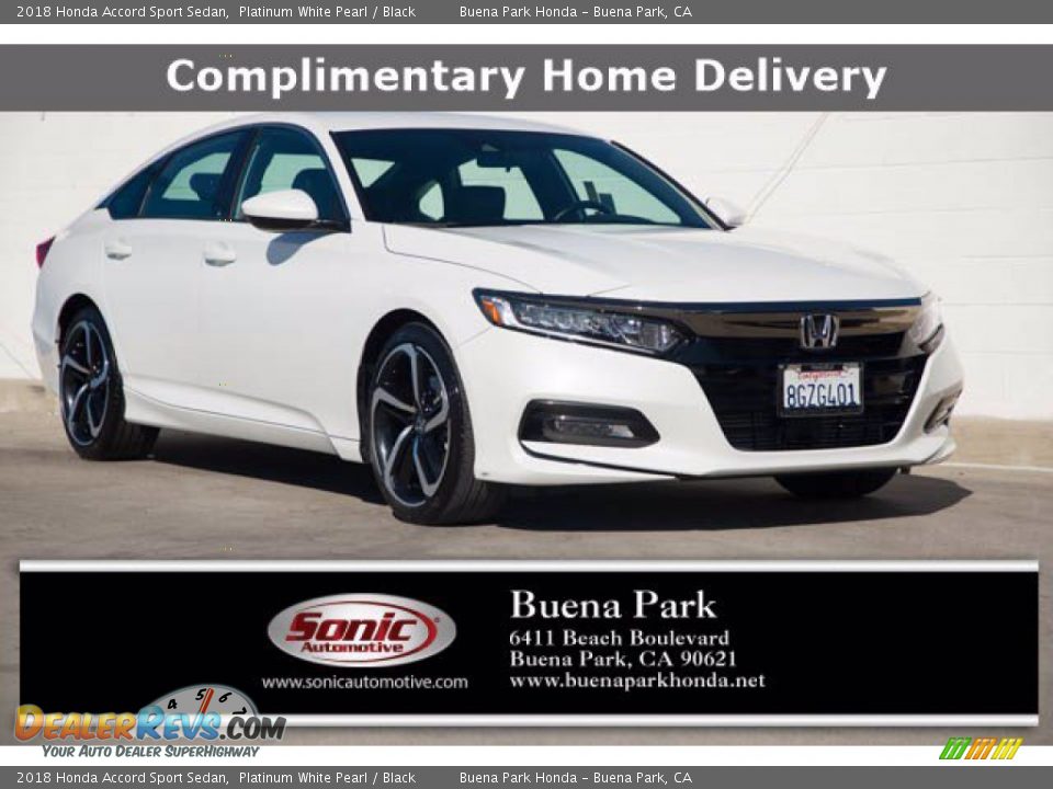 2018 Honda Accord Sport Sedan Platinum White Pearl / Black Photo #1
