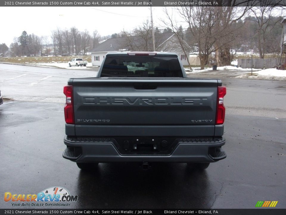 2021 Chevrolet Silverado 1500 Custom Crew Cab 4x4 Satin Steel Metallic / Jet Black Photo #4