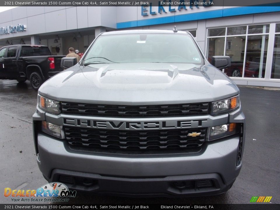 2021 Chevrolet Silverado 1500 Custom Crew Cab 4x4 Satin Steel Metallic / Jet Black Photo #7