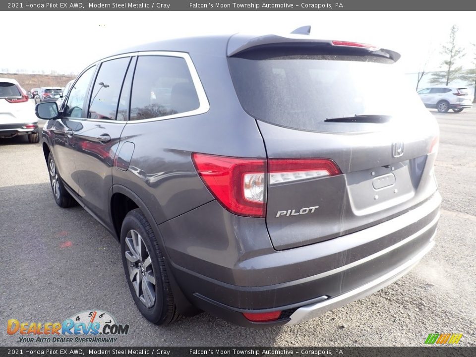 2021 Honda Pilot EX AWD Modern Steel Metallic / Gray Photo #3