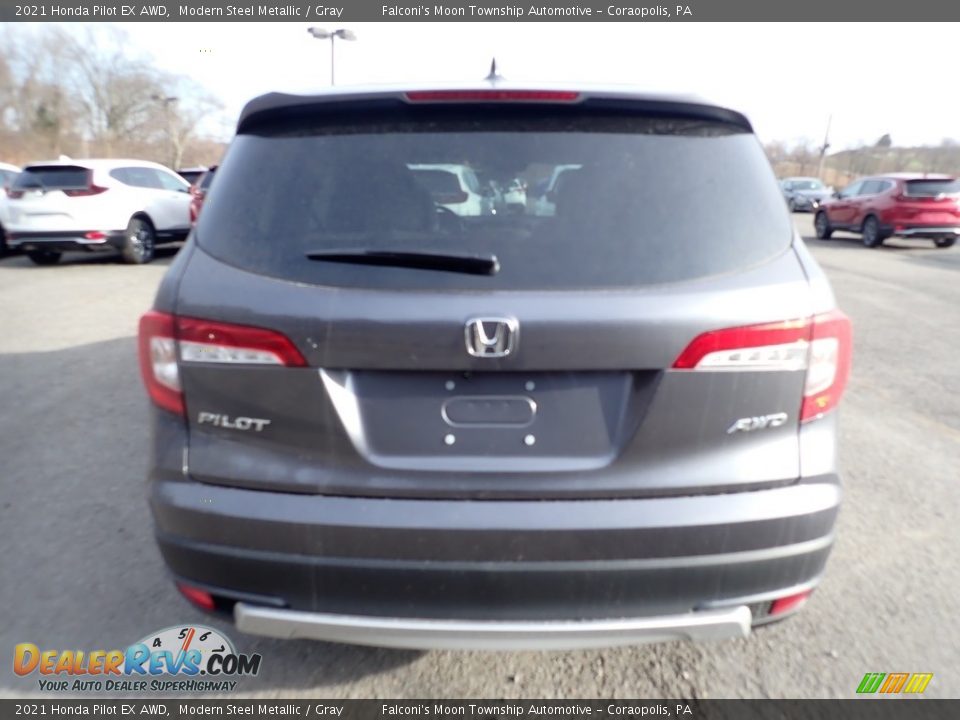 2021 Honda Pilot EX AWD Modern Steel Metallic / Gray Photo #4